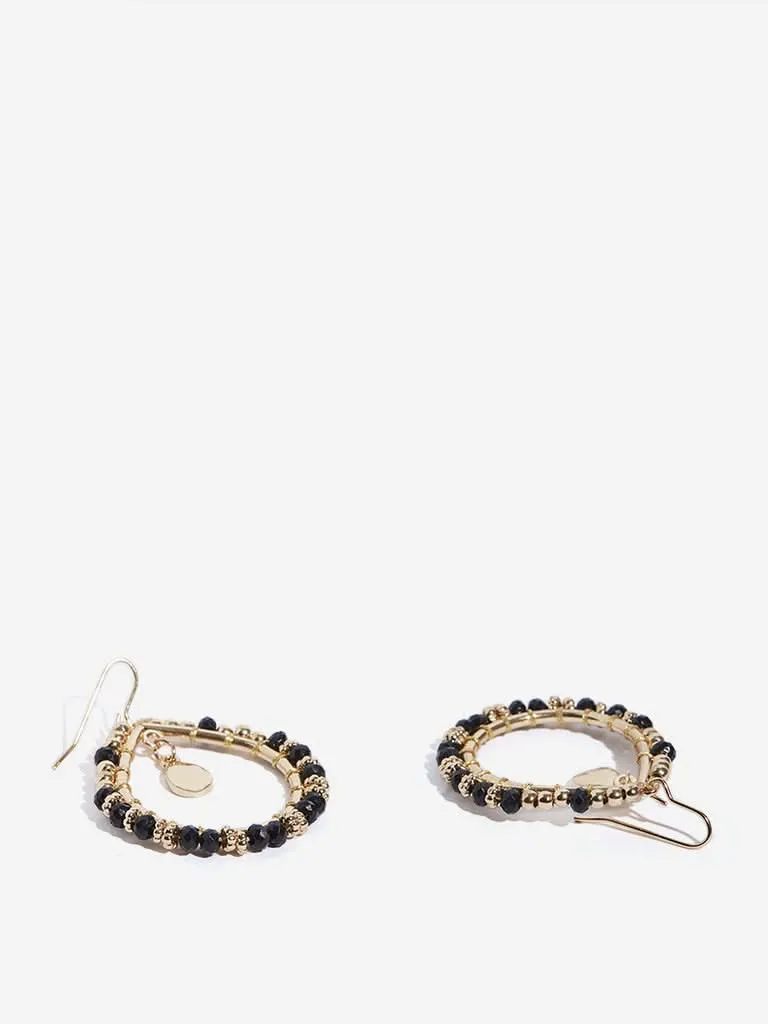 Westside Accessories Black Beaded Teardrop Earrings