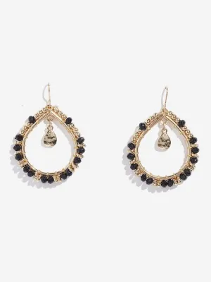 Westside Accessories Black Beaded Teardrop Earrings