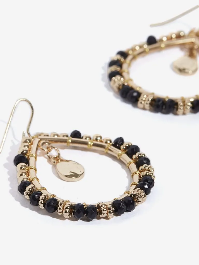 Westside Accessories Black Beaded Teardrop Earrings