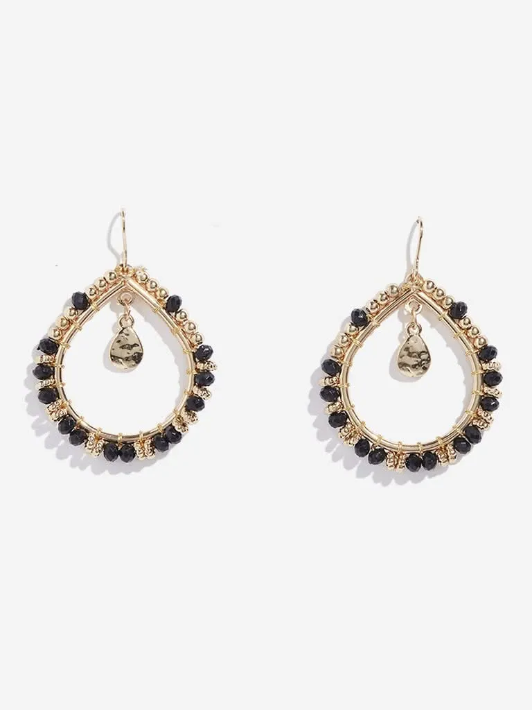 Westside Accessories Black Beaded Teardrop Earrings