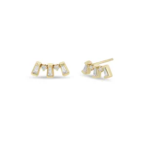 Zoë Chicco 14K Yellow Gold Alternating Baguette Earrings